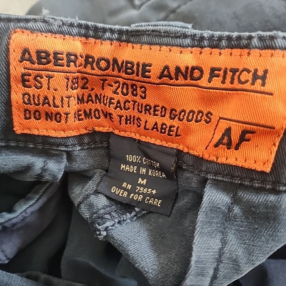 Vintage‎ Abercrombie & Fitch Shorts Mens Medium Navy Blue Belted Cargo Outdoors - Picture 2 of 6